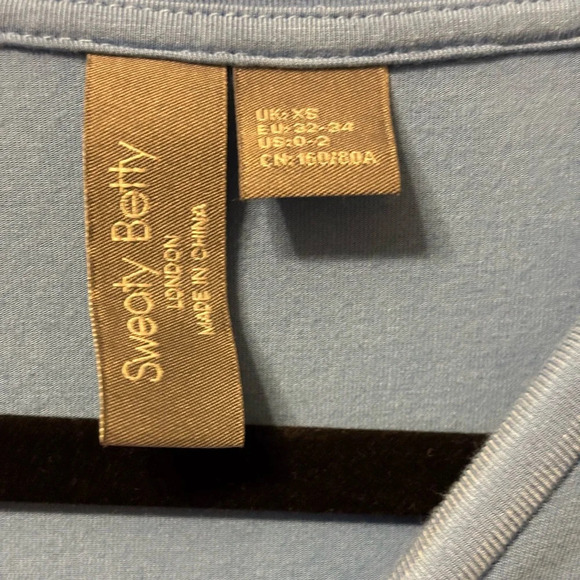 Sweaty Betty Blue Ambiance Ruched Tie Maxi Dress Grey Blue Short Sleeve Size XS - Picture 5 of 8